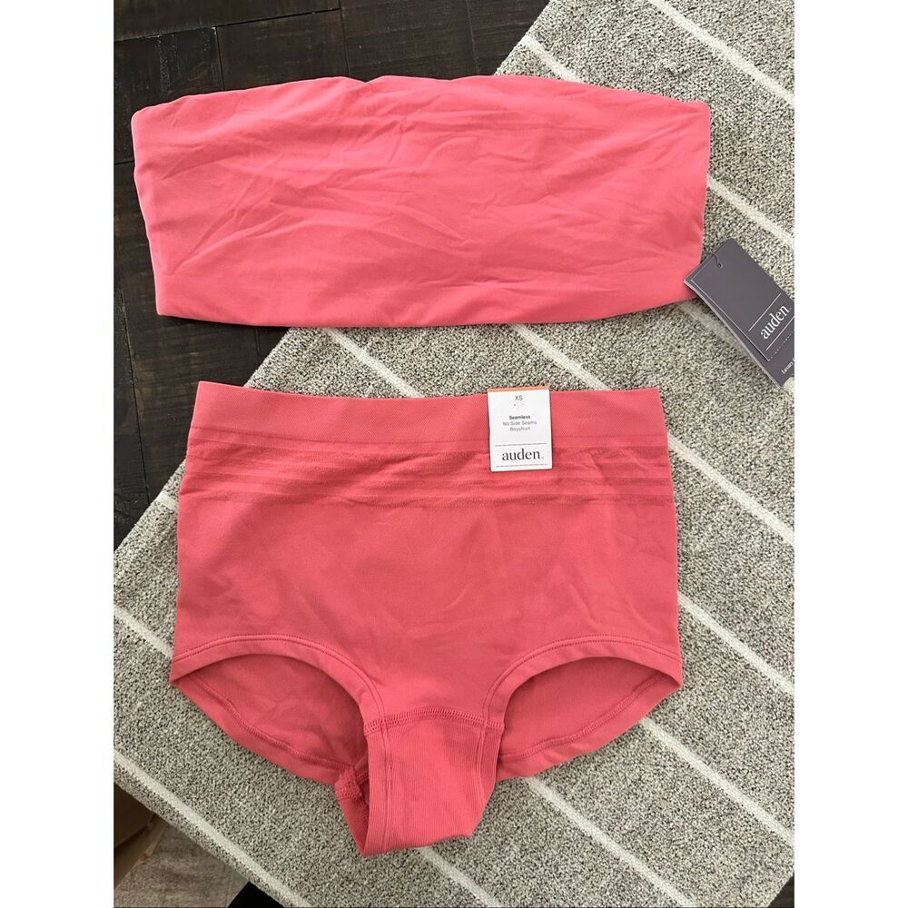 Auden Pink Super Soft Pantie and Unlined Bralette Size XS/Small New